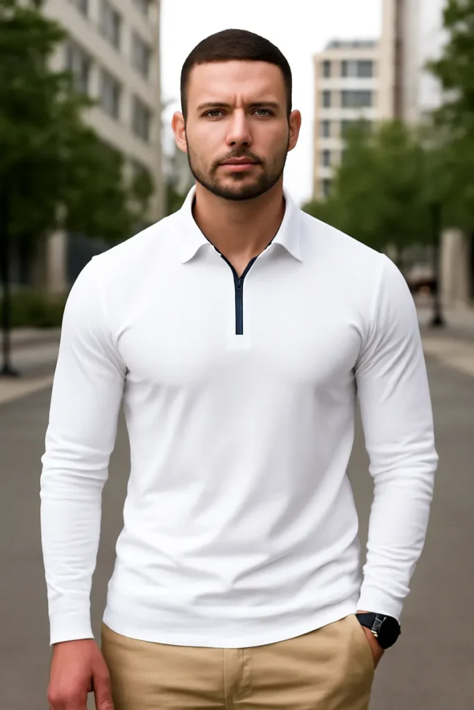 WHITE LONG – Polo Branca com Manga Comprida